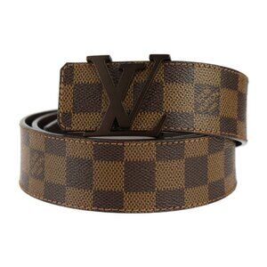 LOUIS VUITTON Brown Damier Leather Belt